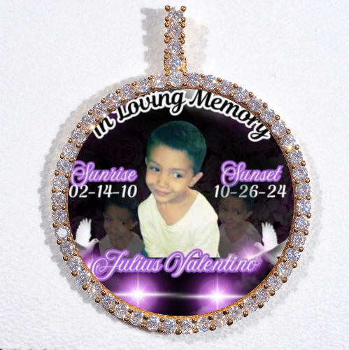 LARGE 3D CIRCLE CUSTOM PICTURE PENDANT