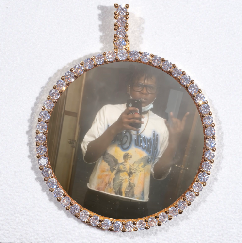 LARGE 3D CIRCLE CUSTOM PICTURE PENDANT
