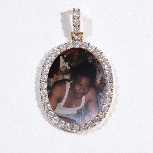 3D Oval Custom Picture Pendant