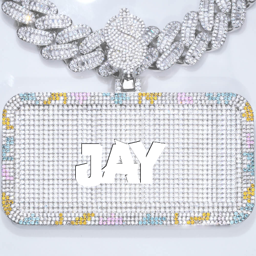 CUSTOM LETTER NECKLACE 3D COLORFUL SQUARE