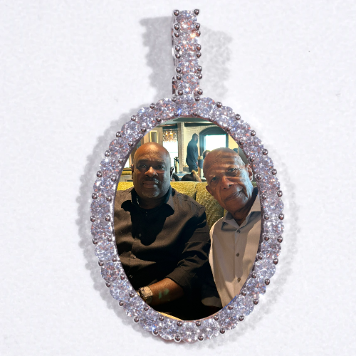 Large 3D Oval Custom Picture Pendant