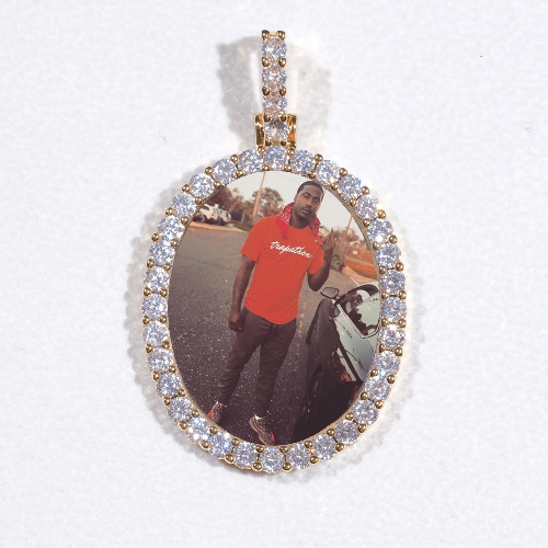 3D Oval Custom Picture Pendant