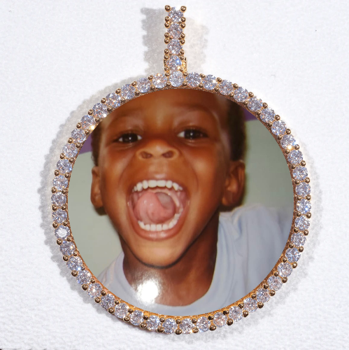 LARGE 3D CIRCLE CUSTOM PICTURE PENDANT