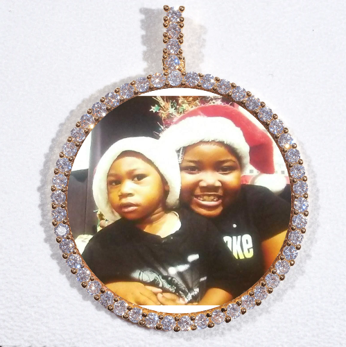 LARGE 3D CIRCLE CUSTOM PICTURE PENDANT