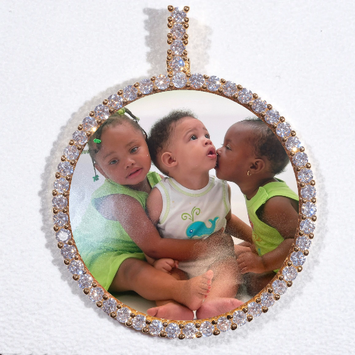 LARGE 3D CIRCLE CUSTOM PICTURE PENDANT