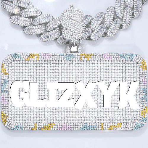 CUSTOM LETTER NECKLACE 3D COLORFUL SQUARE