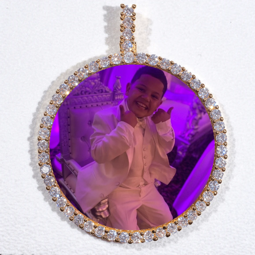 LARGE 3D CIRCLE CUSTOM PICTURE PENDANT