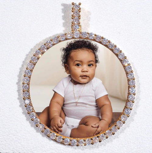 LARGE 3D CIRCLE CUSTOM PICTURE PENDANT