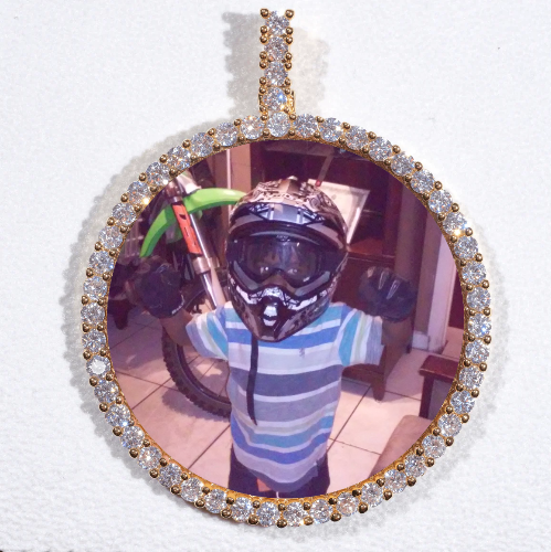 LARGE 3D CIRCLE CUSTOM PICTURE PENDANT