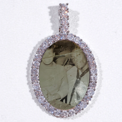 Large 3D Oval Custom Picture Pendant
