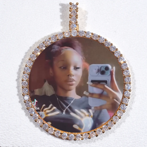 LARGE 3D CIRCLE CUSTOM PICTURE PENDANT