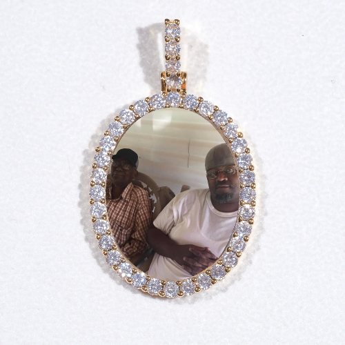 3D Oval Custom Picture Pendant