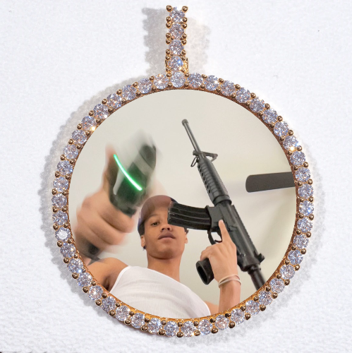 LARGE 3D CIRCLE CUSTOM PICTURE PENDANT