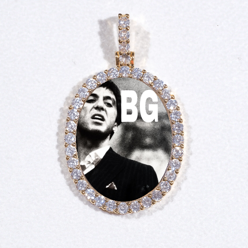 3D Oval Custom Picture Pendant