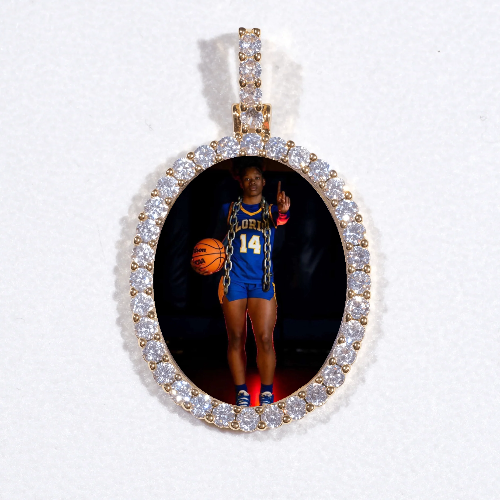 3D Oval Custom Picture Pendant