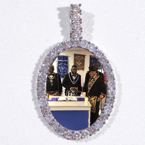 Large 3D Oval Custom Picture Pendant