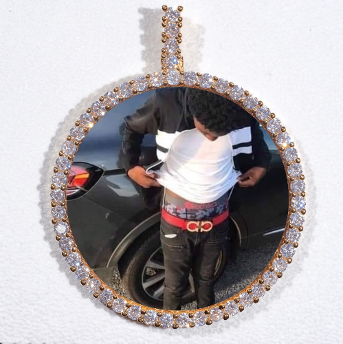 LARGE 3D CIRCLE CUSTOM PICTURE PENDANT