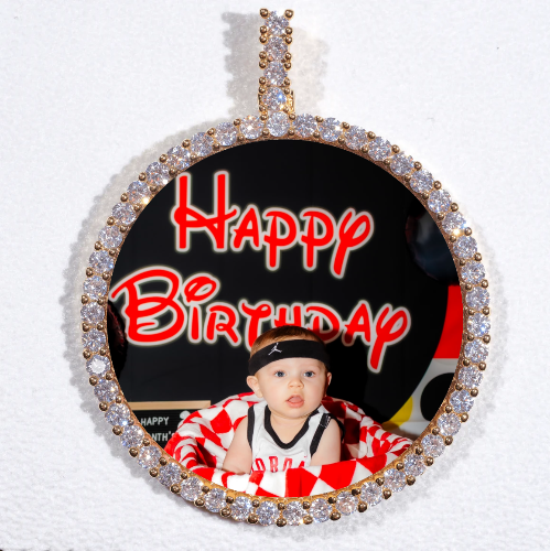 LARGE 3D CIRCLE CUSTOM PICTURE PENDANT