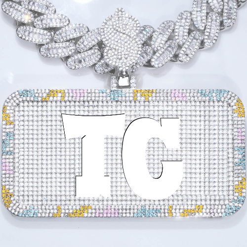 CUSTOM LETTER NECKLACE 3D COLORFUL SQUARE