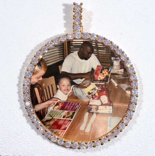 LARGE 3D CIRCLE CUSTOM PICTURE PENDANT