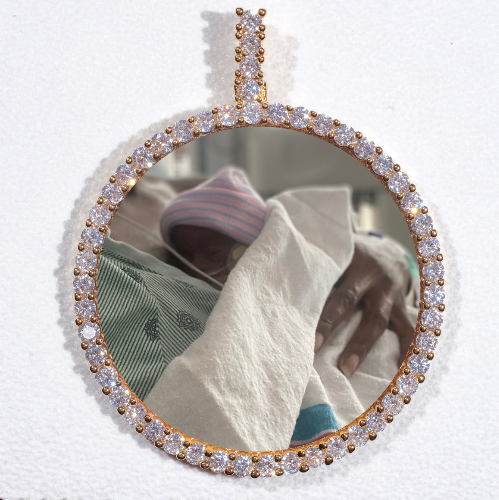 LARGE 3D CIRCLE CUSTOM PICTURE PENDANT