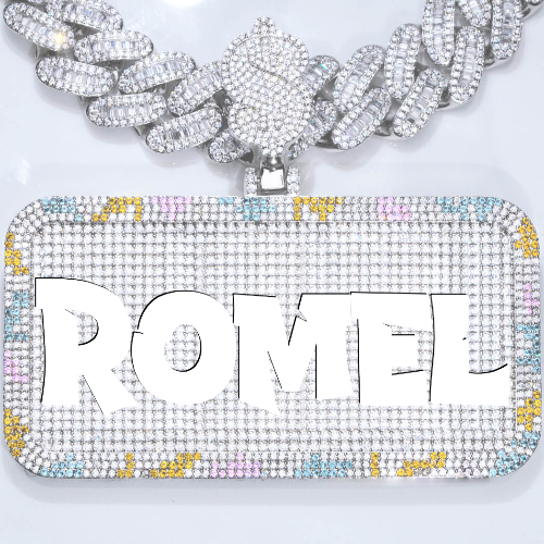 CUSTOM LETTER NECKLACE 3D COLORFUL SQUARE
