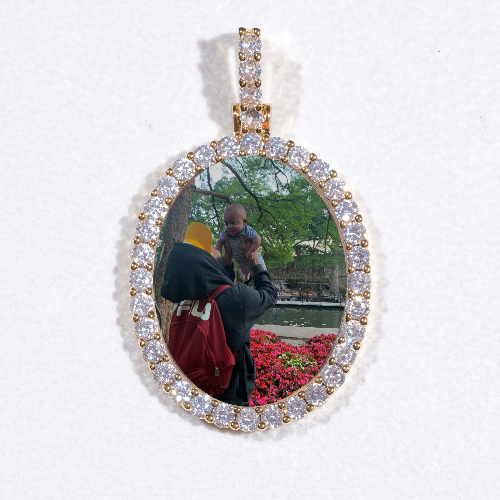 3D Oval Custom Picture Pendant