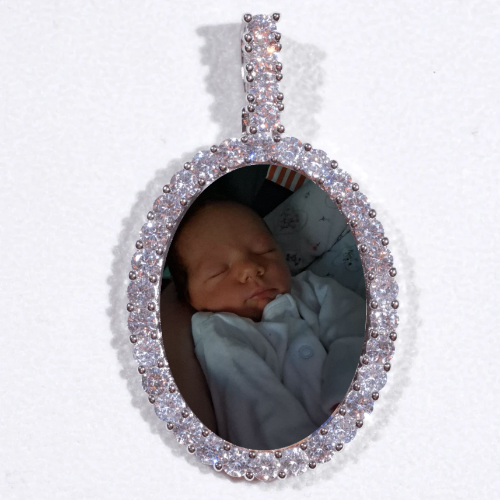 Large 3D Oval Custom Picture Pendant