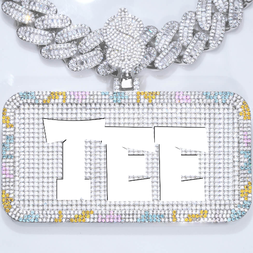 CUSTOM LETTER NECKLACE 3D COLORFUL SQUARE
