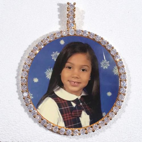LARGE 3D CIRCLE CUSTOM PICTURE PENDANT