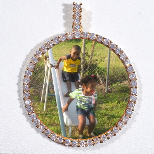 LARGE 3D CIRCLE CUSTOM PICTURE PENDANT
