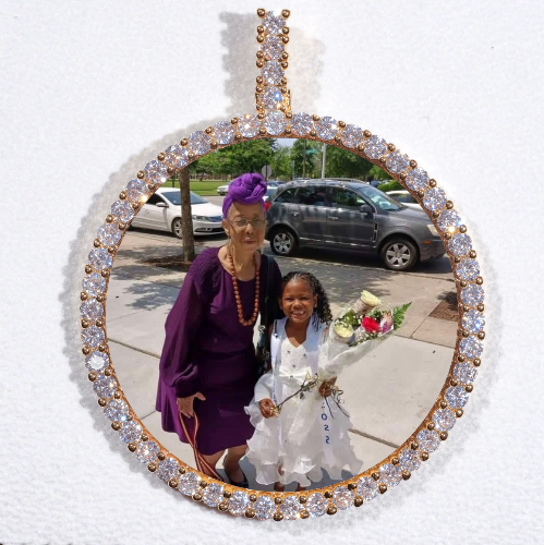LARGE 3D CIRCLE CUSTOM PICTURE PENDANT