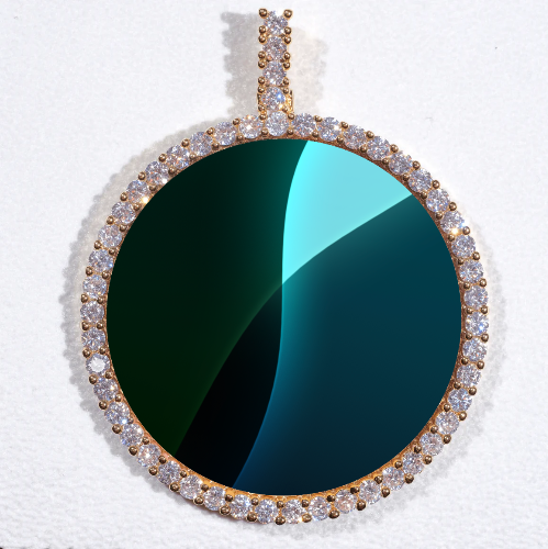 LARGE 3D CIRCLE CUSTOM PICTURE PENDANT