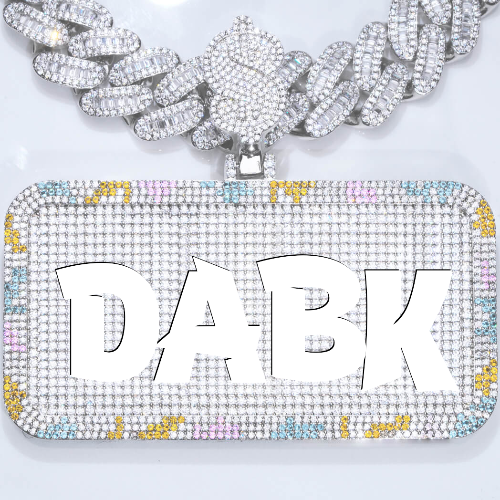 CUSTOM LETTER NECKLACE 3D COLORFUL SQUARE