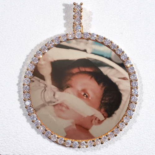 LARGE 3D CIRCLE CUSTOM PICTURE PENDANT