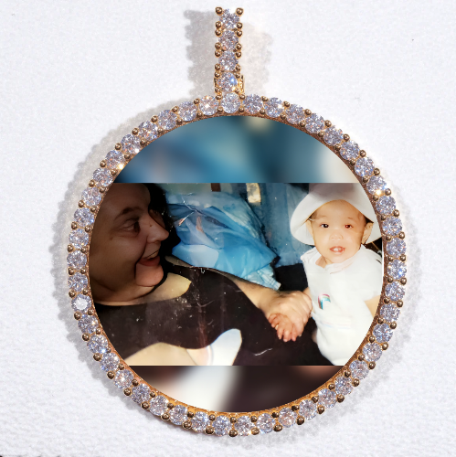 LARGE 3D CIRCLE CUSTOM PICTURE PENDANT