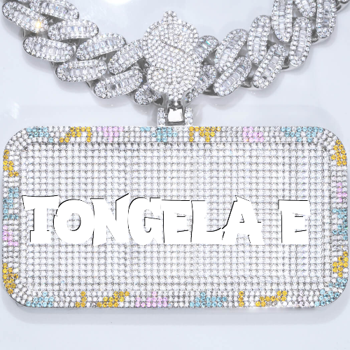 CUSTOM LETTER NECKLACE 3D COLORFUL SQUARE
