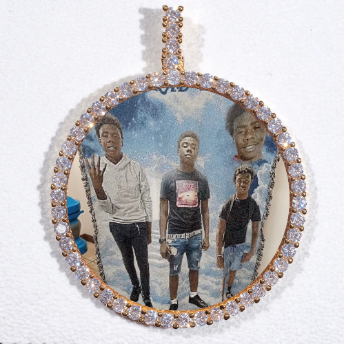 LARGE 3D CIRCLE CUSTOM PICTURE PENDANT