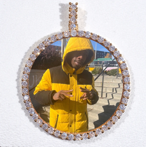 LARGE 3D CIRCLE CUSTOM PICTURE PENDANT