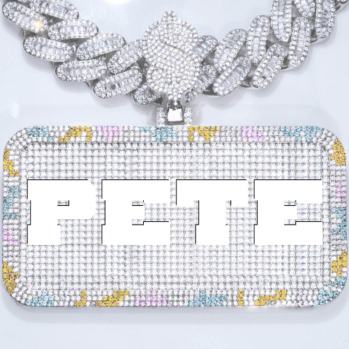 CUSTOM LETTER NECKLACE 3D COLORFUL SQUARE