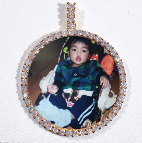 LARGE 3D CIRCLE CUSTOM PICTURE PENDANT