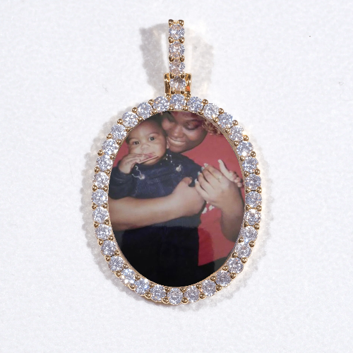 3D Oval Custom Picture Pendant