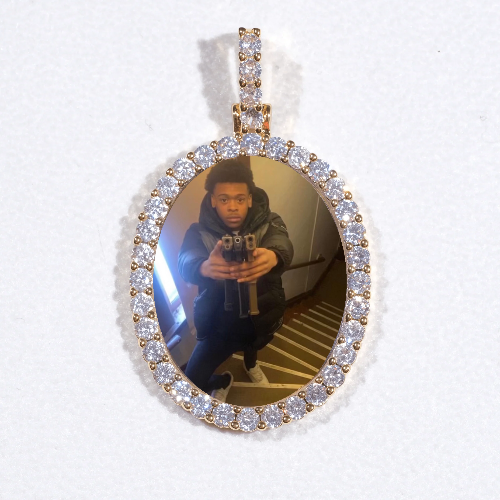 3D Oval Custom Picture Pendant