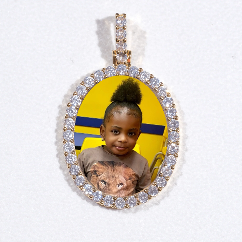 3D Oval Custom Picture Pendant