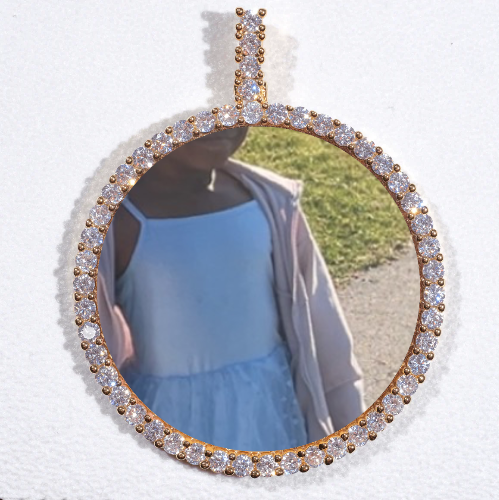 LARGE 3D CIRCLE CUSTOM PICTURE PENDANT