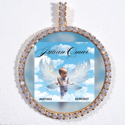 LARGE 3D CIRCLE CUSTOM PICTURE PENDANT