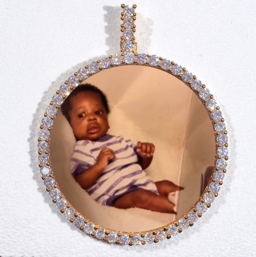 LARGE 3D CIRCLE CUSTOM PICTURE PENDANT