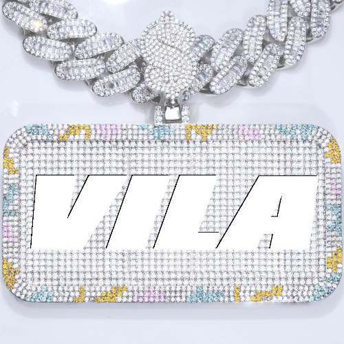 CUSTOM LETTER NECKLACE 3D COLORFUL SQUARE