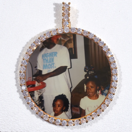 LARGE 3D CIRCLE CUSTOM PICTURE PENDANT