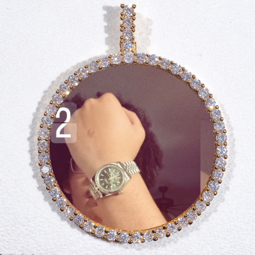LARGE 3D CIRCLE CUSTOM PICTURE PENDANT